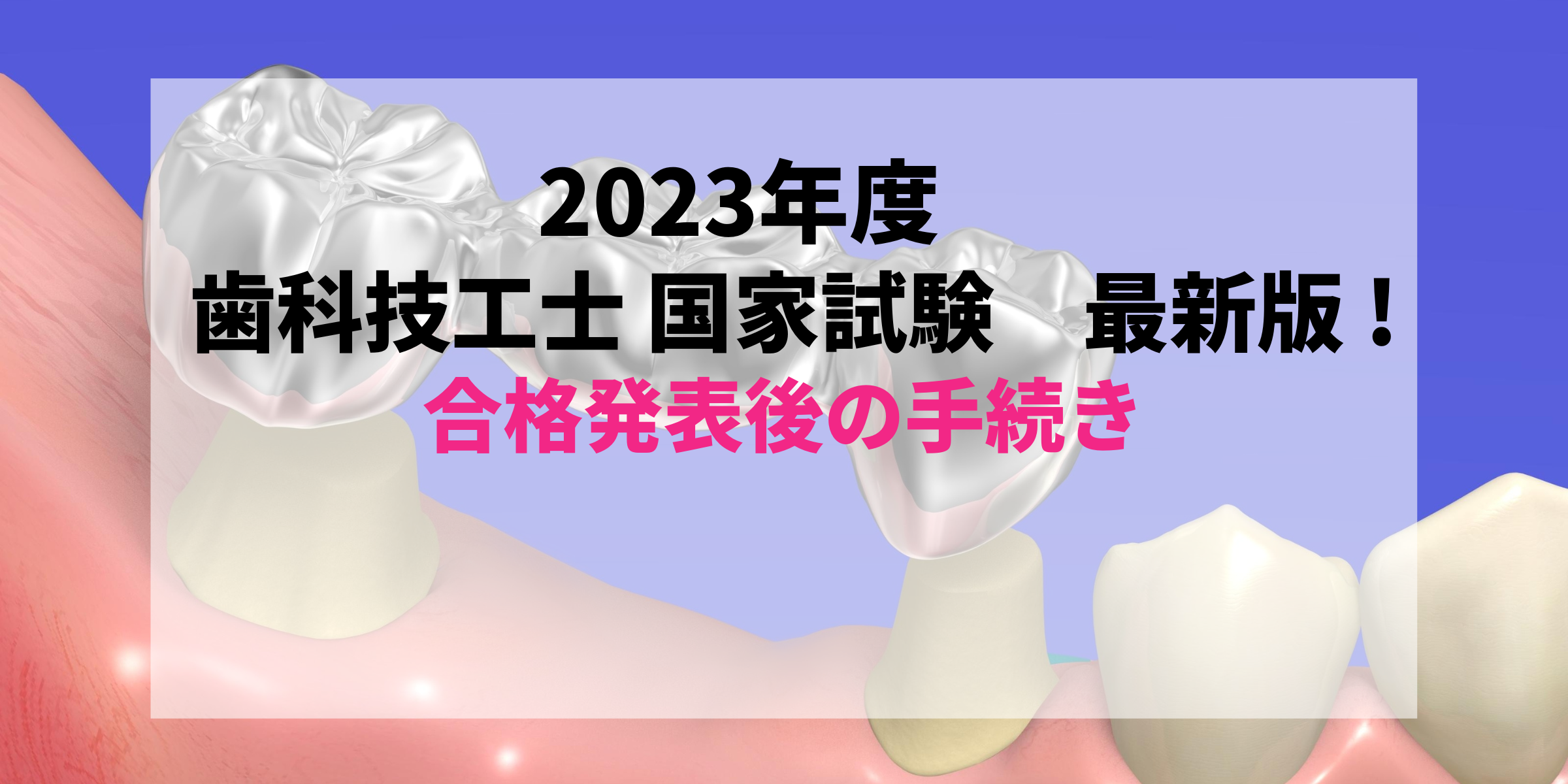 最新2024年度版(2025年実施)】すぐわかる！歯科技工士合格発表後の免許
