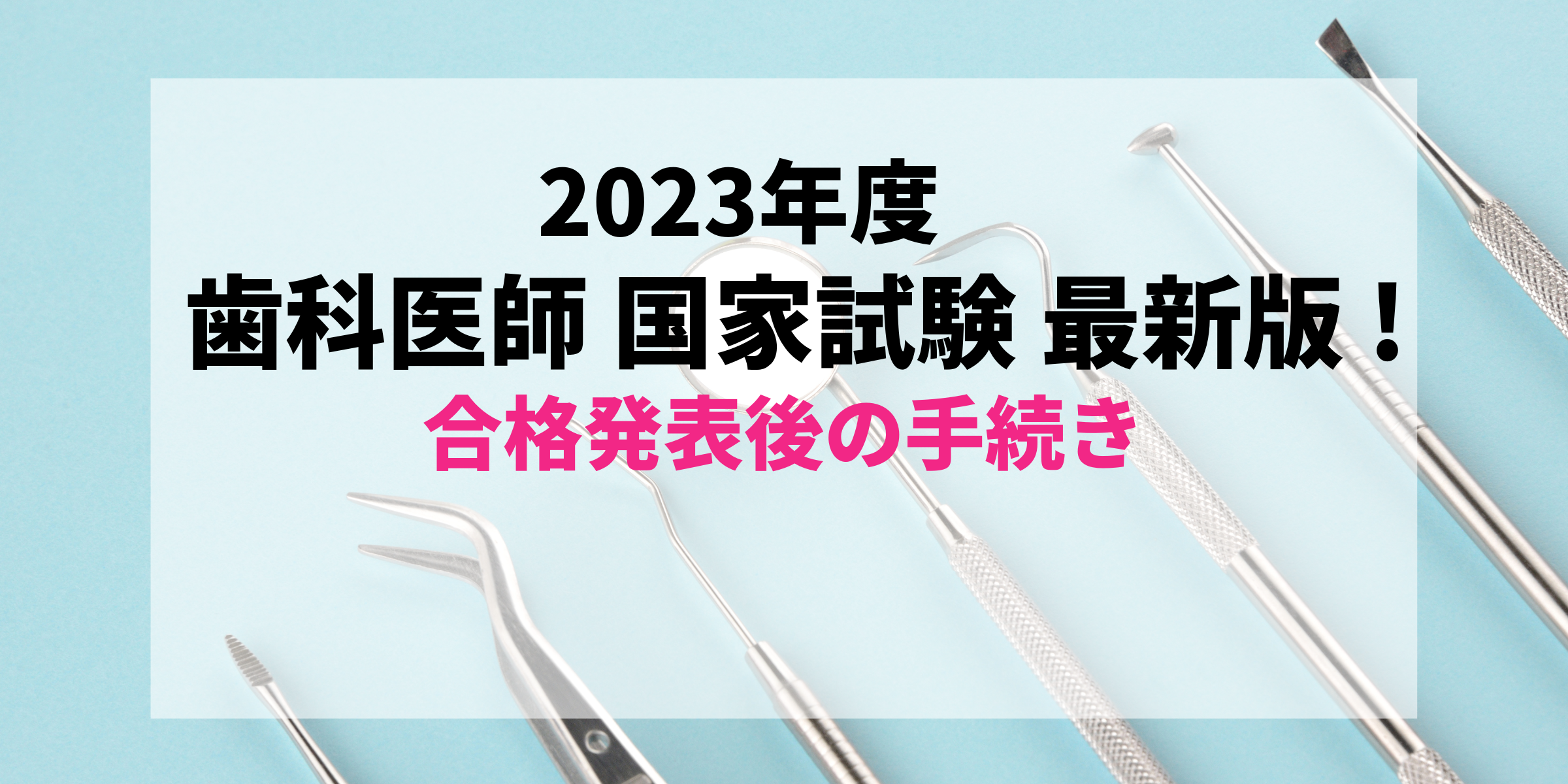 最新2023年度版(2024年実施)】すぐわかる！歯科医師国家試験 合格発表 