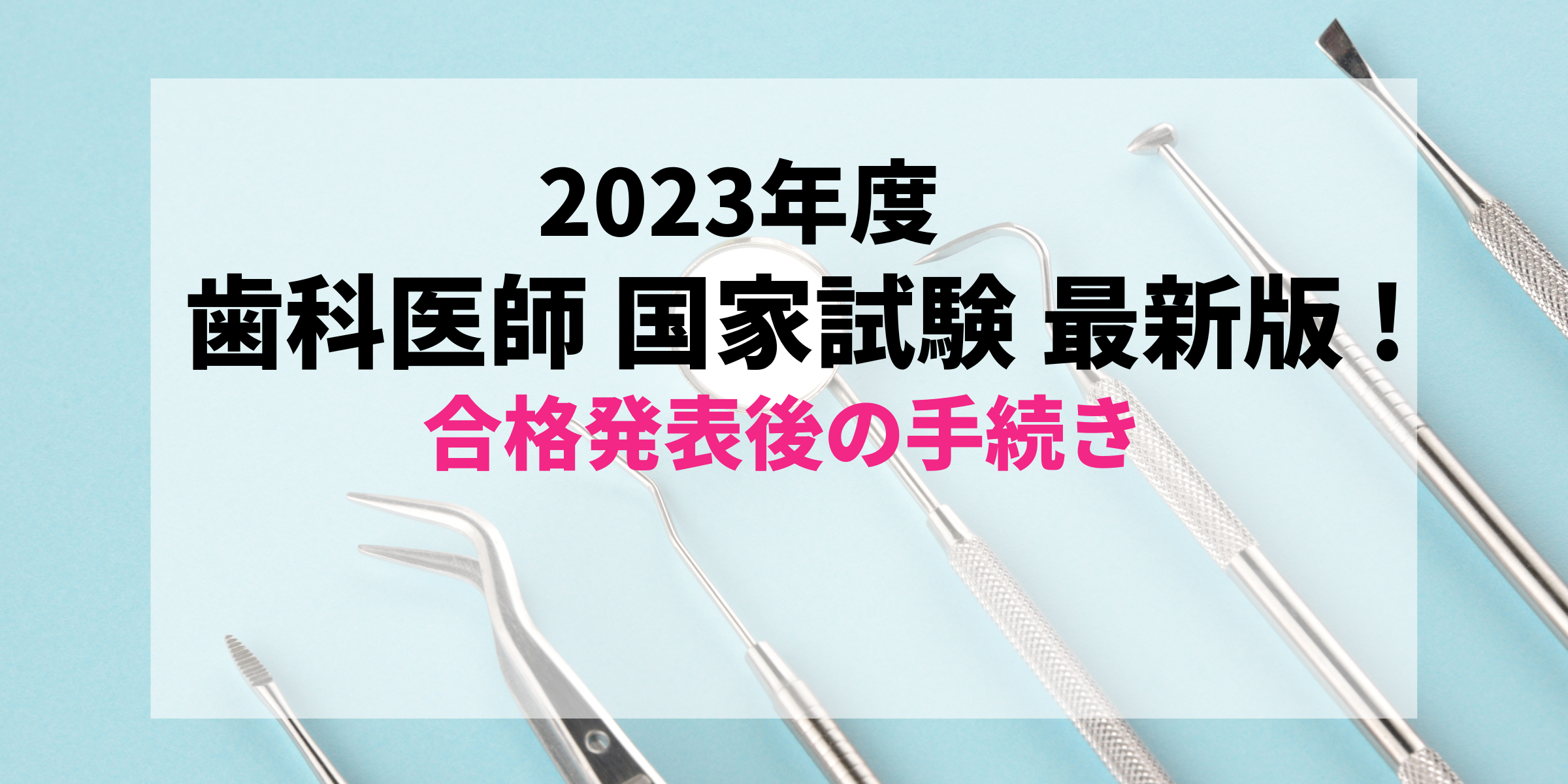 最新2023年度版(2024年実施)】すぐわかる！歯科医師国家試験 合格発表